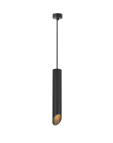[LAM0924] GU10 Suspension décorative cylindrique noir mat 30cm (Amp. Non-Incl.)